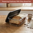 thumbnail image 4 of Razab 1800 ML/1.9 Qt/7.6 Cups Large Glass Loaf Pans with Lids10 x 5in Bread Baking Pans, Bpa Free with Easy-Grip Handles, 4 of 9