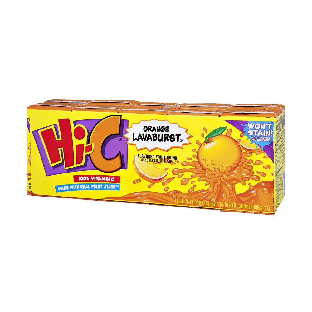 Hi-C Orange Lavaburst Fruit Juice, 6.75 Fl. Oz., 10 Count