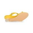 thumbnail image 5 of BLISSFUL STEP Women's Slip on Clear Glass Heel Wedge Sandals Yellow 11, 5 of 8