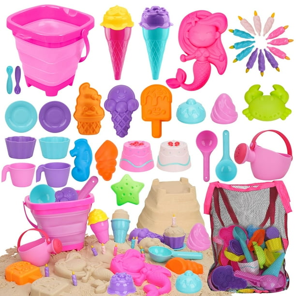 Juguetes de playa TOY Life para niños de 4 a 8 años con cubo de silicona