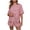 Pink, variant on jobturf Casual Two Piece Sets for Women Side Slit Short Sleeve T-Shirt and Drawstring Shorts Set Summer Tracksuit Matching Outfits S-2XL