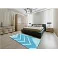 thumbnail image 4 of Ahgly Company Indoor Round Patterned Tron Blue Area Rugs, 8' Round, 4 of 6