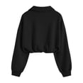 thumbnail image 5 of VV AVEORS Womens Cropped Sweatshirts Mock Neck Quarter Half Zip Pullover Workout Hoodie Sweater Fall Trendy Fashion Jackets Black M, 5 of 7