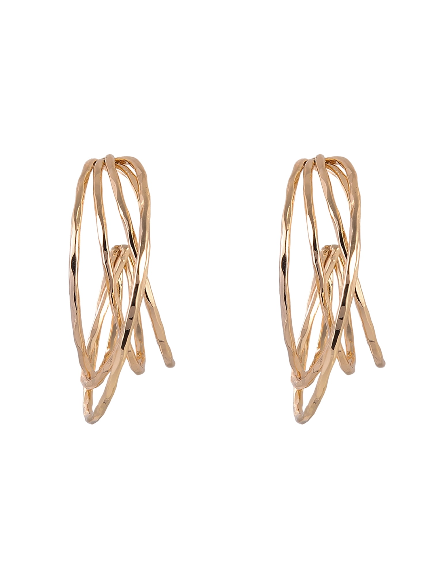 Time and Tru Goldtone Multi Ring C-Hoop Earring