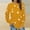 Yellow, variant on BLTIBY Womens Long Sleeve Sweatshirts Spring Fall Star Printed Round Neck Loose Casual Top Fashion Comfortable Pullover Blouse Khaki M