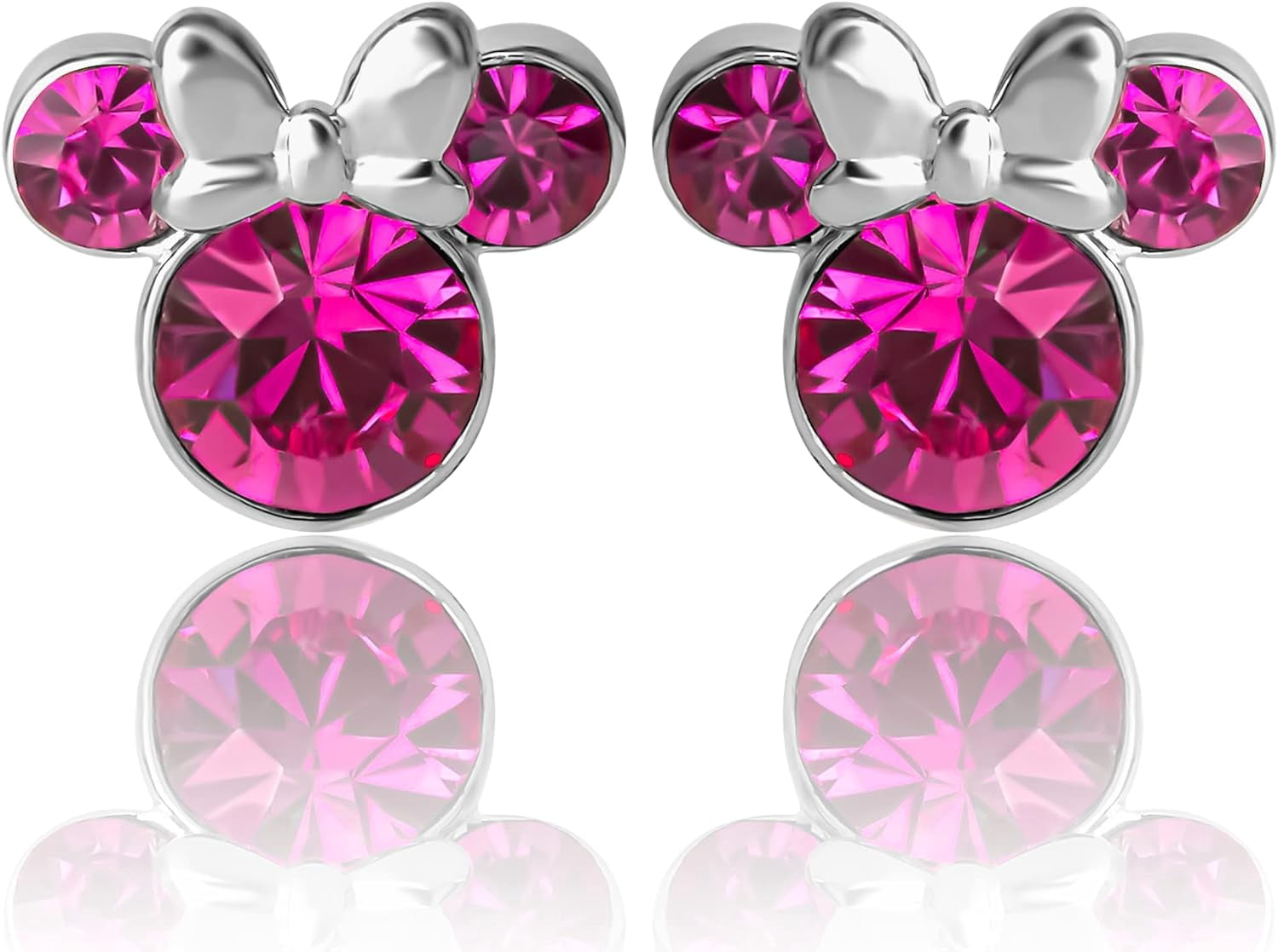 Minnie Mouse October Birthstone Silver-Plated Crystal Stud Earrings