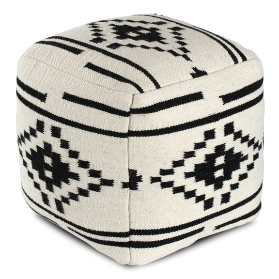 Anji Mountain Cube Geometric Woven Pouf