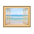 thumbnail image 2 of VWAQ Beach Scene Window Wall Decal Nature Bedroom Window Frame Wall Sticker Mural - NW3 (18"H X 22"W), 2 of 2