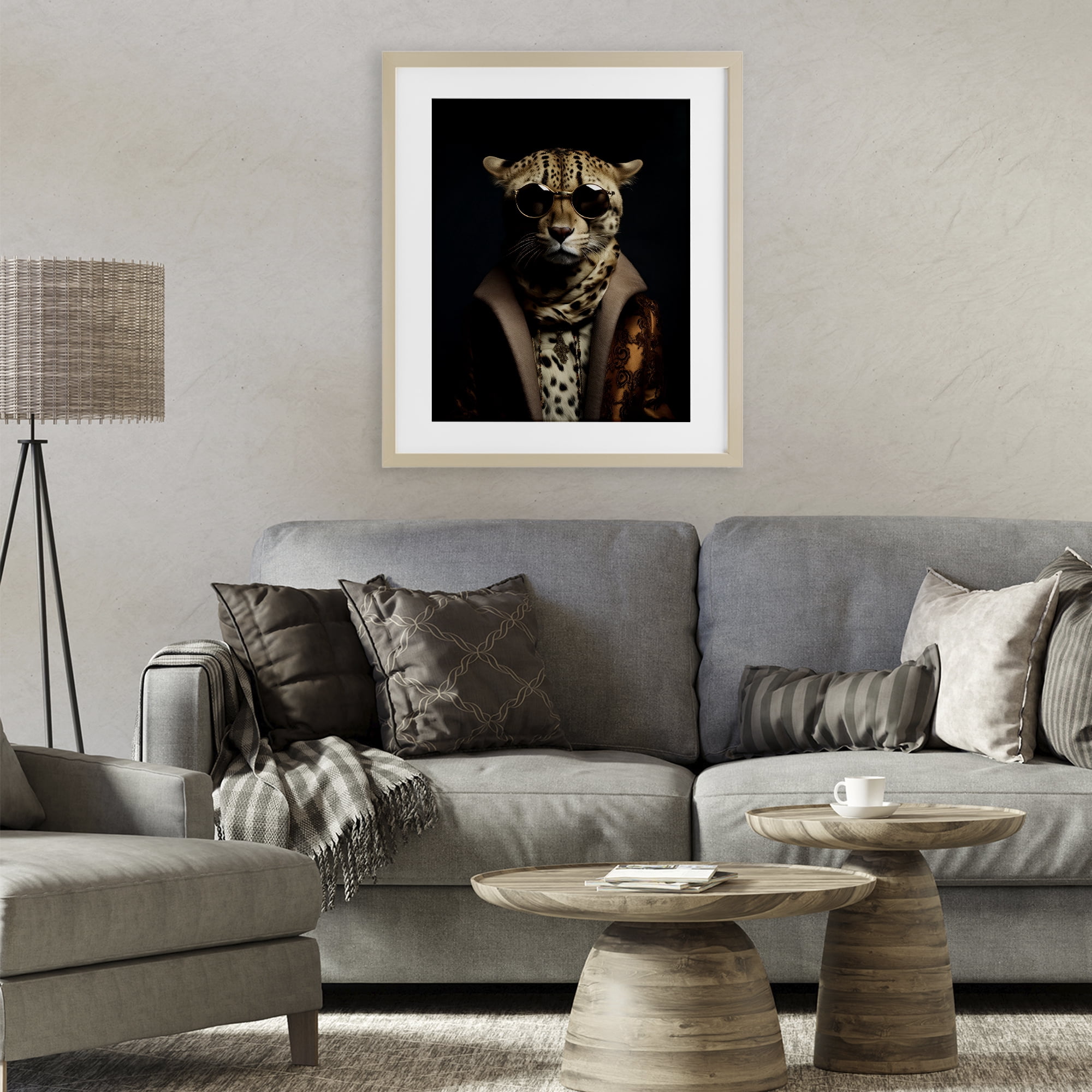 Stupell Industries Luxury Cat Couture Birch Framed Print Under Glass, design by Andrea Haase