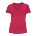 thumbnail image 1 of Playera Fruit Of The Loom para Mujer, Cuello V Manga Corta Rosa Jaspe Talla  M, 1 of 4