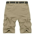 thumbnail image 3 of FEN AI Men Lightweight Outdoor Casual Shorts Expandable Waist Water Resistant Quick Dry Cargo Short for Hiking Fishing Working Khaki, 3 of 9
