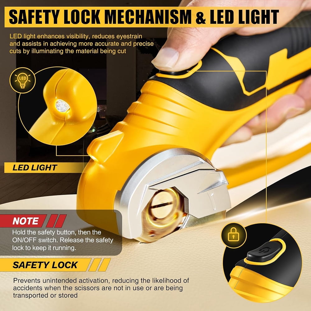 Shopmall Electric Lithium Battery Scissors Quickly Cut Fabric And Leather Electric Scissors Electric Circular Cutting Machine