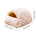 thumbnail image 3 of Nebwoak Warm Cat Cave Bed - Cozy Winter Enclosed Pet Bed for Cats & Small Dogs, Plush & Foldable, Soft Fleece, Machine Washable, Cute Fruit Pattern (Pink Peach/Gray Lemon), 3 of 6