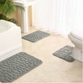 thumbnail image 1 of TIMIFIS Bathroom Rugs Bathroom Rug Set of 3 Foam Bath Mat Toilet Mat Soft Absorbent Thick Rug Non-Slip Backing Universal Machine Washable Pad Pad, 1 of 3