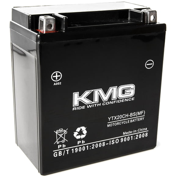 KMG YTX20CH-BS Sealed Maintenance Free 12V 18AH Battery High Performance SMF OEM Replacement Powersport Motorcycle ATV Scooter Snowmobile Watercraft
