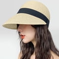 thumbnail image 2 of MEICHEN Women's Summer Beach Sun Hat Fashion Outdoor Solid Visor Hat Casual Breathable Straw Hat, 2 of 4