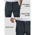 thumbnail image 6 of QPNGRP Men's Snow Ski Pants Water Resistance Fleece Lined Cargo Pants Softshell for Winter Outdoor with Zippered Bottom Legs, 6 of 12