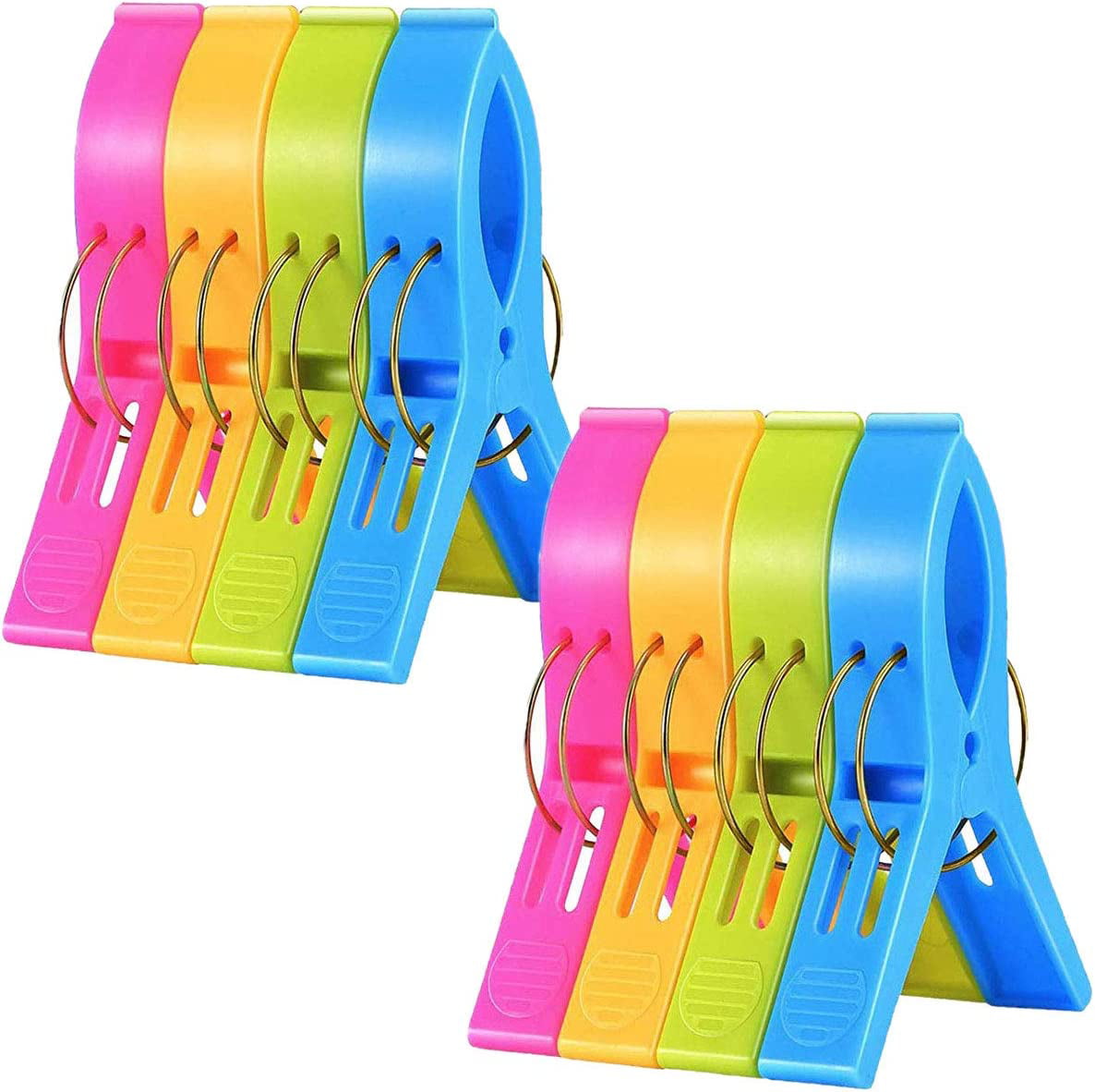 Quilt Clamps Clothes Pegs for Home Pool Chairs Large Windproof Plastic Bathroom Towel Clips Sunbeds and Sun Loungers 8Pcs Beach Beach Towel Clips Laundry 