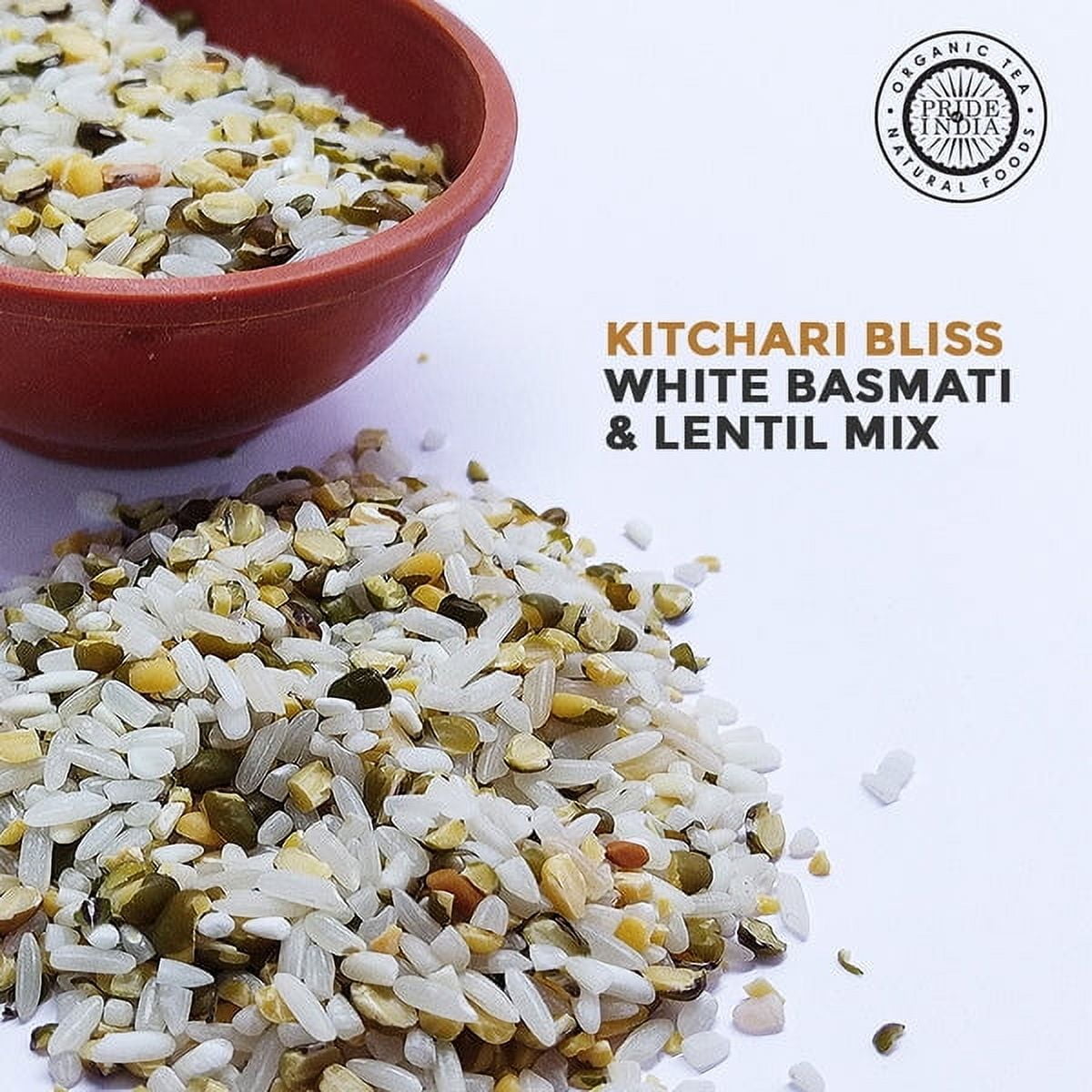 Pride of India - Pack of 6 - White Basmati Rice And Lentil Kitchari Mix, Protein Superfood, 3 lbs Jar
