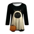 thumbnail image 5 of YDFCWXW Halloween T Shirts for Women Casual 3/4 Sleeve Tops 2025 Halloween Shirts for Teens Beige, XXL, 5 of 9