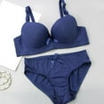thumbnail image 5 of DondPO Womens Bra and Panty Sets 2 Piece Underwear Set for Women Bras and Regular Padded Bra and Panty Bralette Matching Underwear and Bra Sets Plus Size Bra and Panty Set Blue 85B, 5 of 8