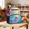 thumbnail image 2 of Yuyamidu Kawaii Dolphin Preschool Backpack for Boys Girls, 13.5 Inch School Backpack with Padded Shoulder Straps and Spacious Multi Pockets, 2 of 6