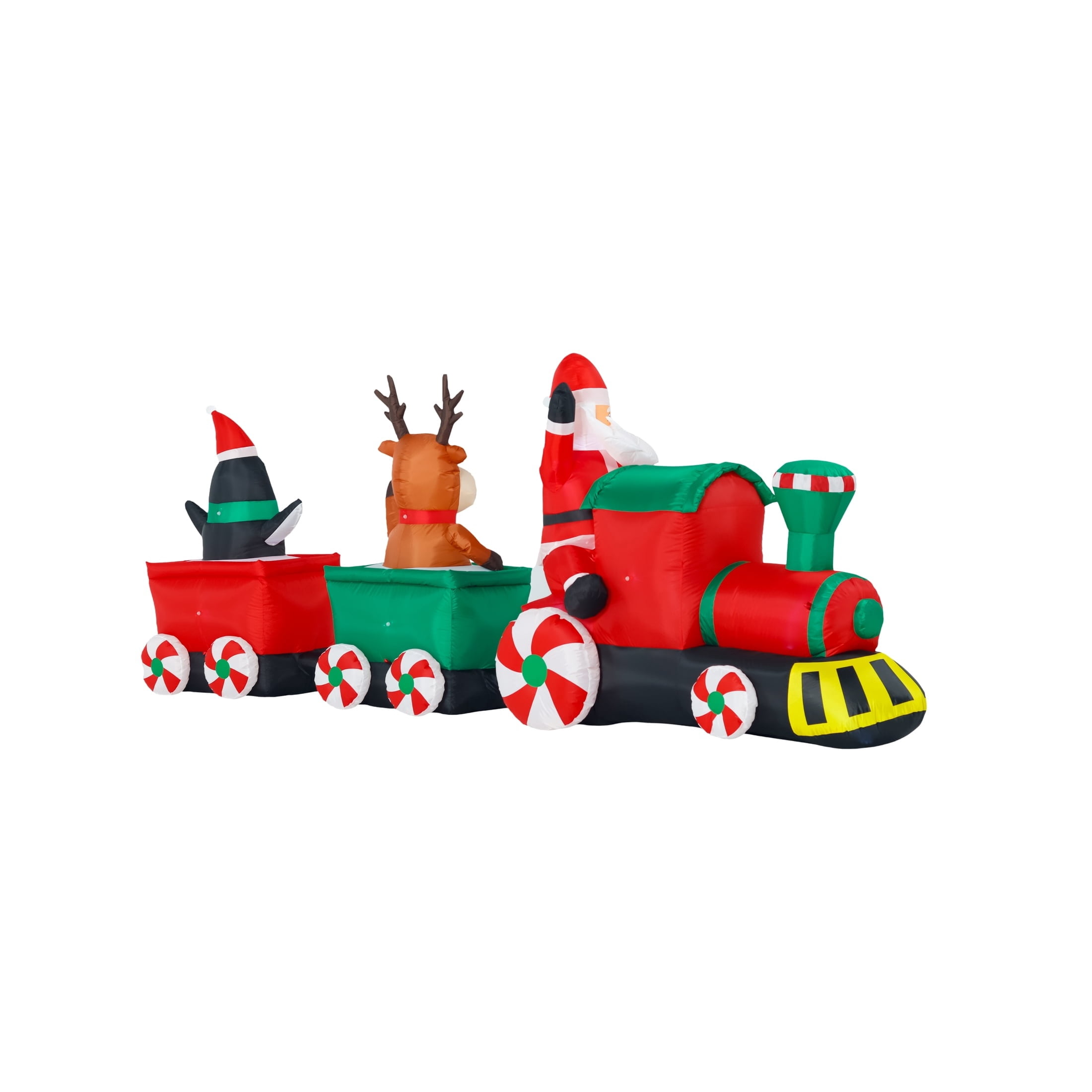 Multicolor Santa Mall Train Christmas Airblown Yard Inflatable, 11', by Holiday Time