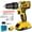 2 Batteries-Plastic Box, variant on Fotrix 21V Cordless Drill/Driver, Electric Power Drill - 2 Batteries, 35 Nm, 25+1 Torque Settings, 2 Speeds, Keyless 3/8" Chisel Drill with LED Light, Home Kit