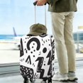 thumbnail image 3 of Stretch Luggage Cover S(18-20in)– Elastic Travel Suitcase Protector with Handle Openings & Bottom Closure, Washable Polyester Spandex Suitcases Cover, Doodle Print, 3 of 5