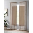 thumbnail image 4 of Sheer Curtains 84 Inches Long, Brown Geometric Light Filtering Window Curtains for Living Room/Bedroom, Vintage Greece Key Rod Pocket Voile Sheer Curtain Drapes, 52"W x 84"L, 2 Panels, 4 of 8