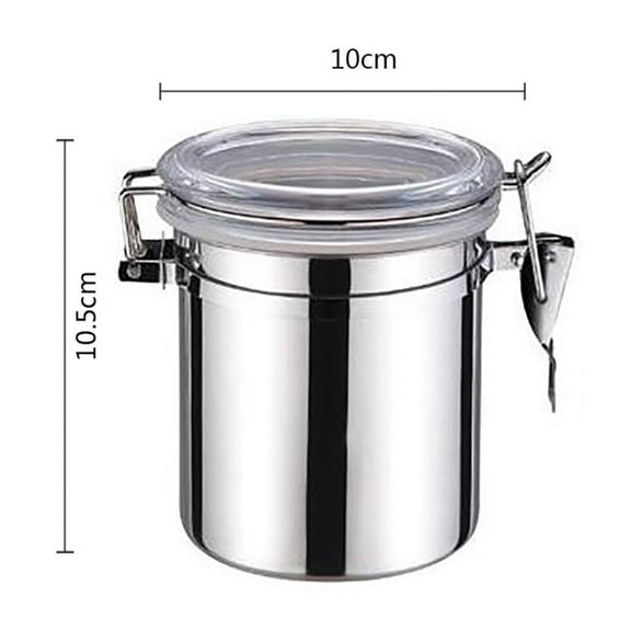 Stainless Steel Airtight Food Storage Container with Locking Lid | Keep Dry Goods Fresh | Ideal for Coffee Beans, Tea, Milk Powder & More | Multiple Sizes 1L to 3L | Includes 1 Jar