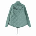 thumbnail image 5 of Winter Women Warm Knit Patchwork Puffy Jacket Casual Stand Neck Long Sleeve Jackets with Zipper Lake Blue XL, 5 of 7