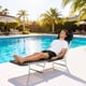thumbnail image 3 of JWRWEFA Foldable Reclining Pool & Beach Chair with Pillow, Adjustable Outdoor Lounge Chair, Black, Portable and Lightweight, Steel Frame, Mesh Fabric, 3 of 11