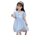 thumbnail image 1 of Frozen Short Sleeve Aisha Princess Girls Mesh Dress--Youyou, 1 of 4