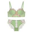 thumbnail image 1 of Brasieres de Mujer Tela de Mantequilla conjunto de Sujetador Retro Fruncido con Pecho Pequeño para Mujer, Lencería Estilo Pure Desire, conjunto de Dos Piezas con Bordado de Flores Grande, 1 of 4