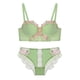 thumbnail image 1 of Brasier Tela de Mantequilla conjunto de Sujetador Retro Fruncido con Pecho Pequeño para Mujer, Lencería Estilo Pure Desire, conjunto de Dos Piezas con Bordado de Flores Extra Grande, 1 of 4