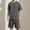 Dark Gray, variant on Bcfgryg Men's Summer Solid Color Pullover Casual Style Short Sleeve Shorts Homewear Set Mens Robes