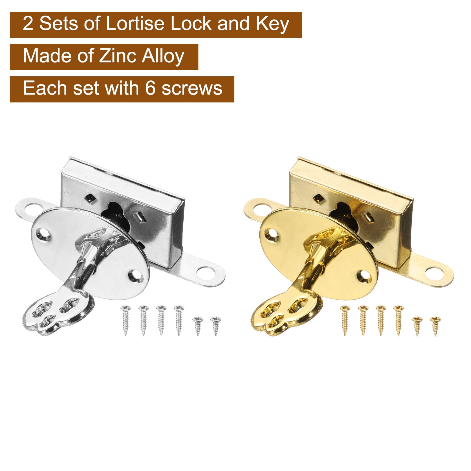 Unique Bargains Vintage Full Mortise Mini Locks Bronze