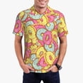 thumbnail image 3 of Rocae Donut and Blue for Men's Short Sleeve Polo Shirt, Quick Drying Performance Moisture Wicking Sports Men's Golf Shirt XX-Large, 3 of 9