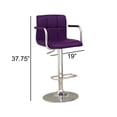 thumbnail image 6 of Home Square 37.75" Modern Leatherette Adjustable Bar Stool in Purple - Set of 2, 6 of 6