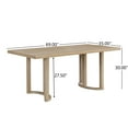 thumbnail image 3 of GDF Studio 69" Modern Rectangular Dining Table for 6, U-Shaped Trestle Base, Wood Frame, Light Ash Finish, 3 of 7