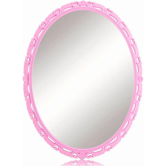 Magnetic Locker Mirror, Real Glass Small Mirrors for Lockers with Magnetic Backing, School Locker, Bathroom, Household Refrigerator, Locker Accessory or Office Cabinet (Pink)