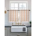 thumbnail image 2 of Orange Gray Botanical Tier Curtains 36 Inch Length,Sheer Curtains for Bedroom Living Room Window Pastoral Spring Summer Leaf Aesthetics Small Half Window Kitchen Curtains & Drapes 27.5"x36" 2 Panels, 2 of 6