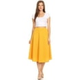 thumbnail image 5 of Moa Collection Women's Casual High Waist A-Line Midi Skirt with Elastic Waistband, 5 of 6