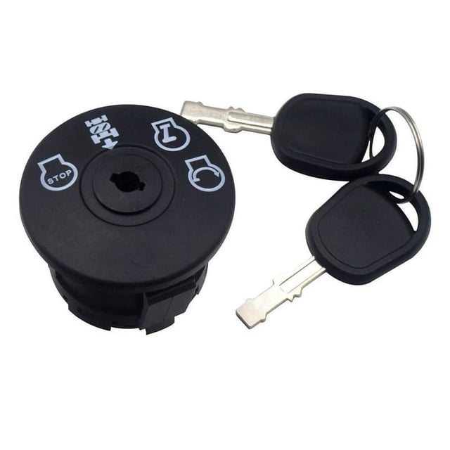 LEEYNEER ckepdyeh Ignition Switch 4 Position with Key for Riding Lawn Mower Tractor ABS+Metal Black