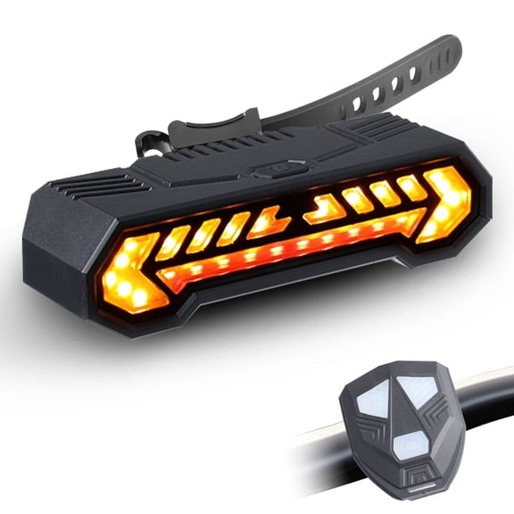 Ultra Bright Bike Turn Signals Light, Rechargeable Bike Tail Light with Turn Signals, Wireless Remote Control Safety Warning Cycling Taillight for Night