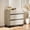 Beige, variant on Modern Wood Dresser with 3 Drawers and Sturdy Metal Base, Multi-Functional Chest of Drawers Storage Organizer for Bedroom, Living Room, Hallway and Entryway, Brown