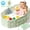 Green+White, variant on Wonderstone Portable Foldable Bathtub, Collapsible Baby Shower Tub with Drainage Design, Beach Vacation Travel Essentials for 1-3 Kids Toddler (Green)