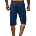 thumbnail image 4 of Xysaqa Men's Linen Casual Classic Fit Shorts, Summer Cotton Comfy Beach Shorts 3/4 Yoga Jogger Short Pajama Pants with Pocket M-5XL, 4 of 6