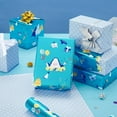 thumbnail image 5 of Ocean Shark Birthday Wrapping Paper Roll - 1 Roll 17”x 33 ft Baby Boy Wrapping Paper for Kids Birthday Ocean Theme Party Gift Wrap Roll for Baby Shower Summer Party Decoration With Polka Dot Design, 5 of 14